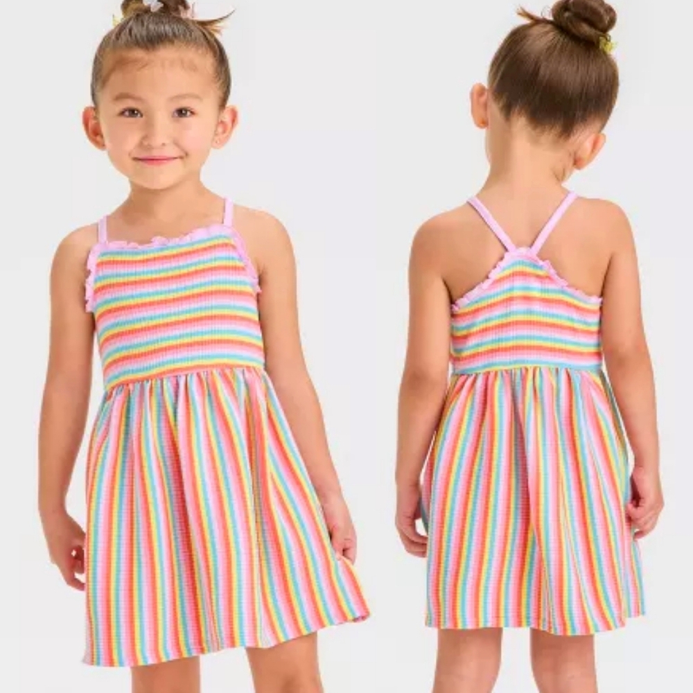 Colorful Striped Kids Dress
